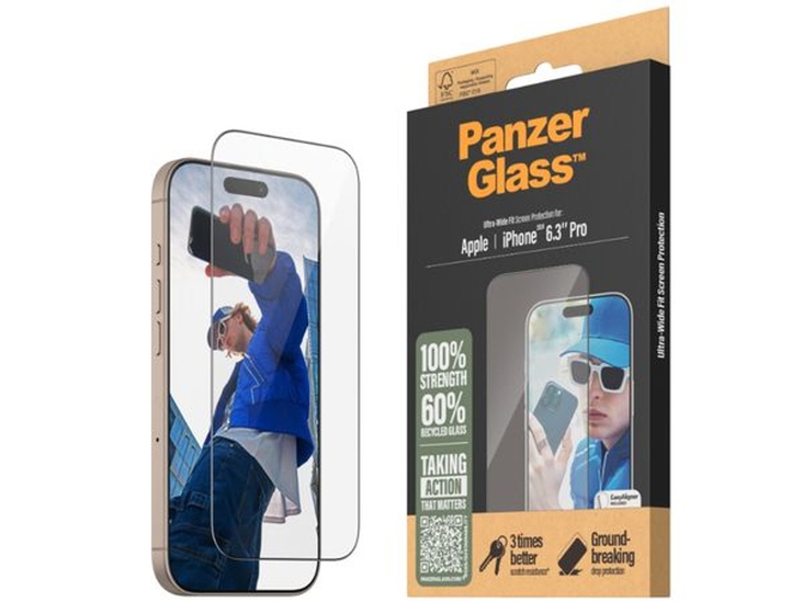 PanzerGlass Ultra-Wide iPhone 16 Pro Glass Screen Protector