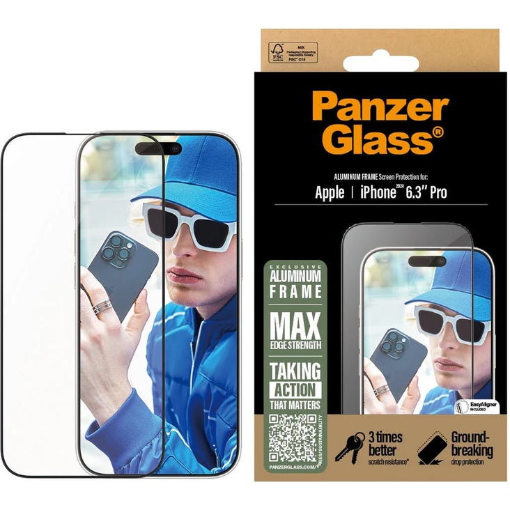 PanzerGlass Ceramic Screen Protector iPhone 16 Pro Ultra-Wide Fit