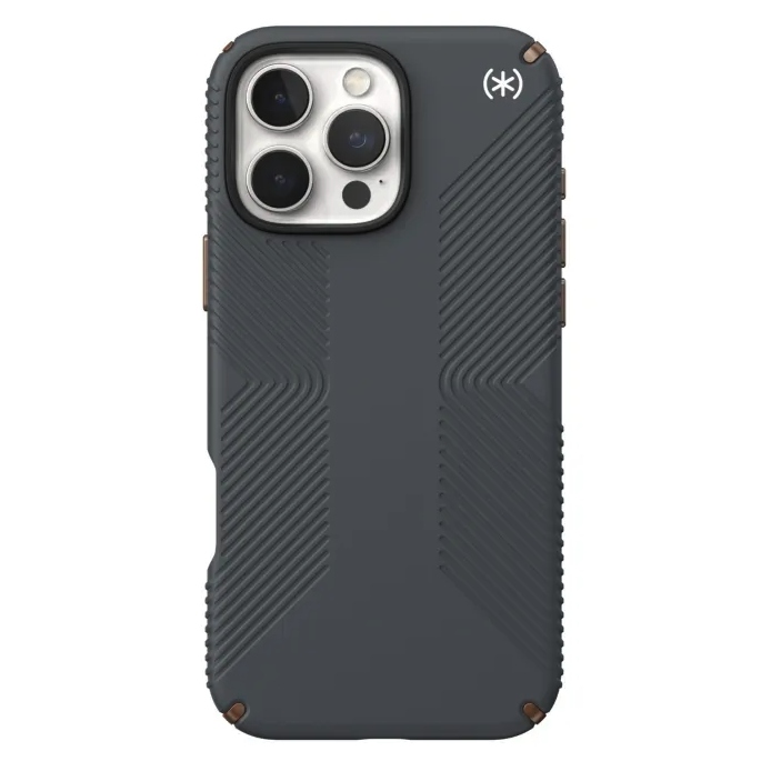 Speck Presidio 2 Grip MagSafe Case For iPhone 16 Pro Max - Slim Black/Slate