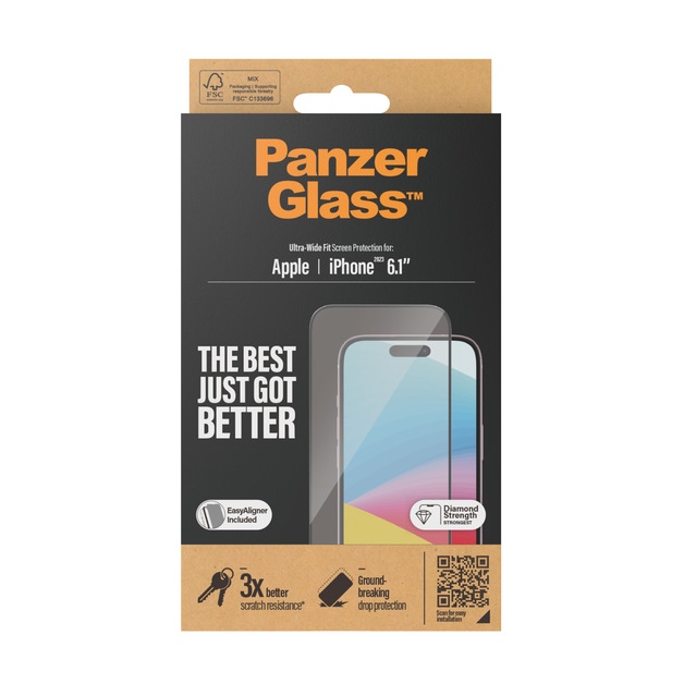 PanzerGlass UltraWide Fit Glass Screen Protector iPhone 15
