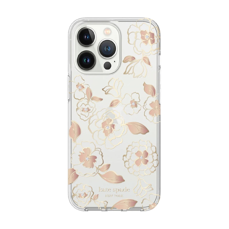 Kate Spade New York Case for iPhone 14 Pro - Gold Floral