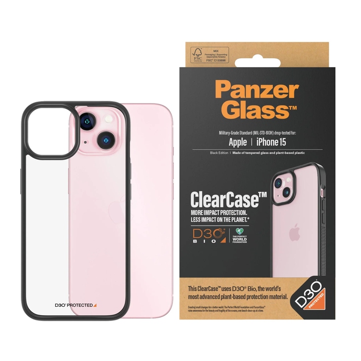 PanzerGlass ClearCase iPhone 15 - BLK