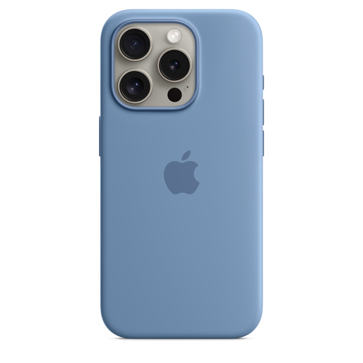 Brand New Apple iPhone 15 Pro Silicone Case with MagSafe — Winter Blue
