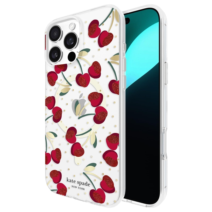 Kate Spade Protective MagSafe Case for iPhone 16 Pro Max - Cherry Dots