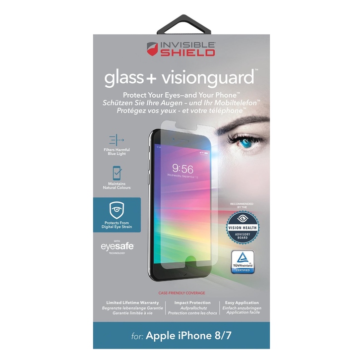 Zagg InvisibleShield Glass+ VisionGuard for Apple iPhone 7/8