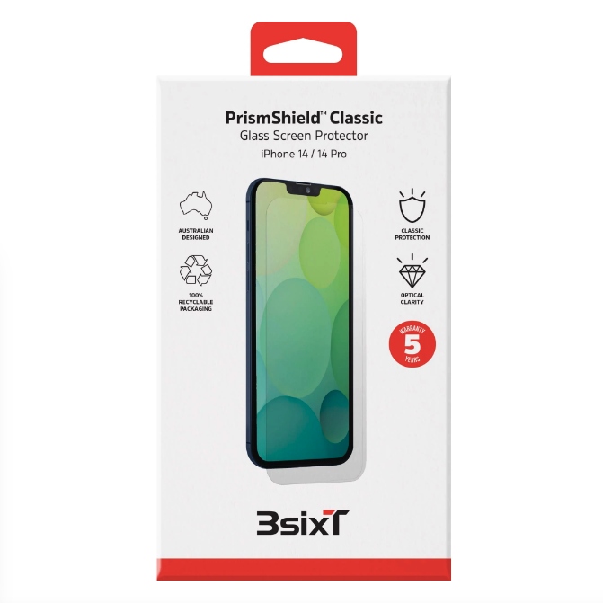 3sixT PrismShield Classic Glass Screen Protector - iPhone 14/14 Pro/13/13Pro