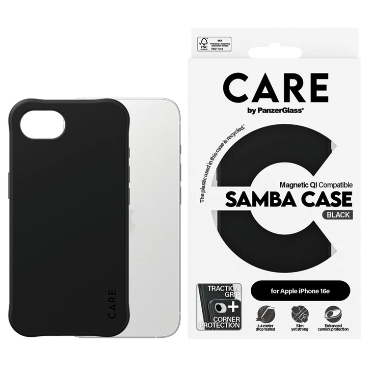 CARE by PanzerGlass Samba Case for iPhone 16e-Black
