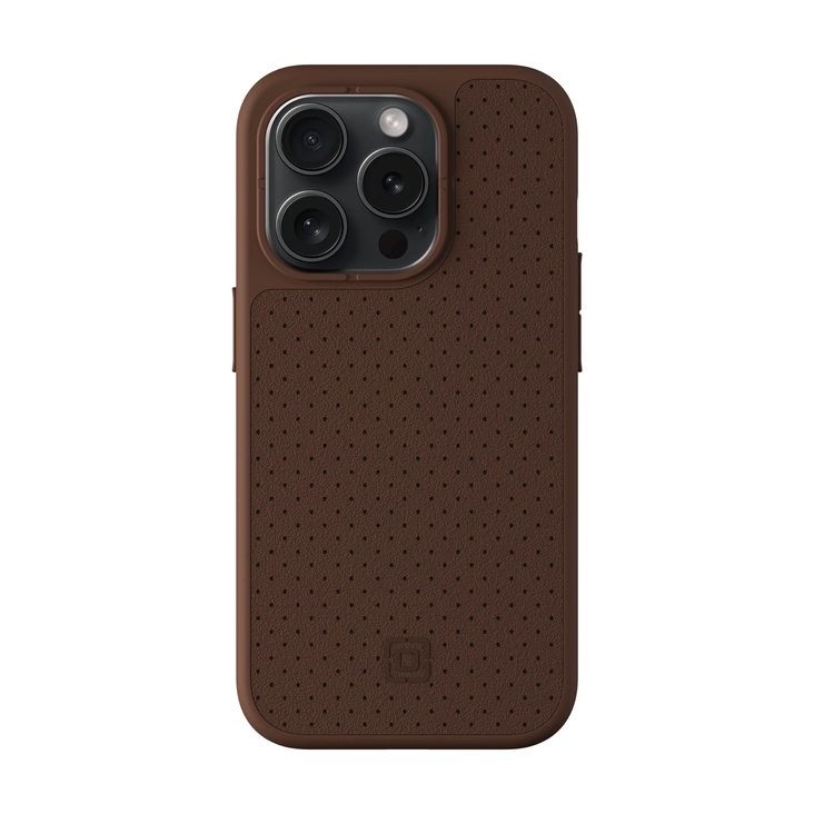 Incipio Cru. Protective Case with MagSafe for iPhone 15 Pro Max - Brown Faux Leather