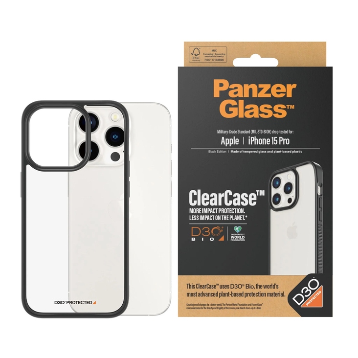 PanzerGlass ClearCase iPhone 15 Pro - BLK