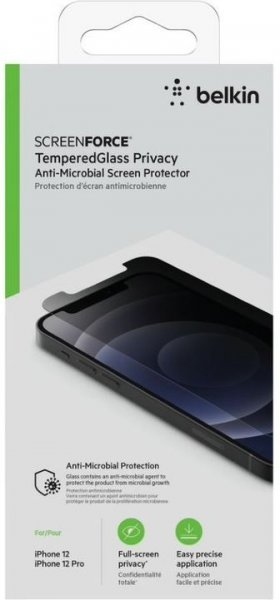 Belkin ScreenForce Tempered Glass Privacy Screen Protection for iPhone 12/12 Pro