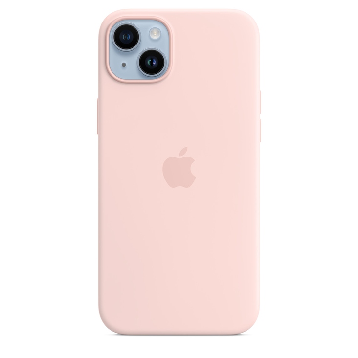 Apple iPhone 14 Plus Silicone Case with MagSafe — Chalk Pink