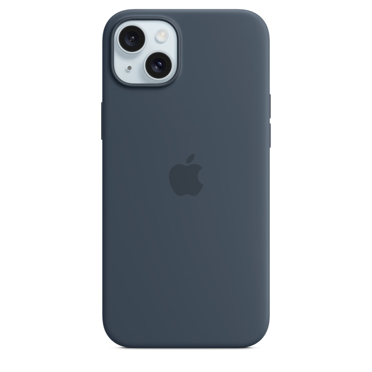 Apple iPhone 15 Plus Silicone Case with MagSafe — Storm Blue