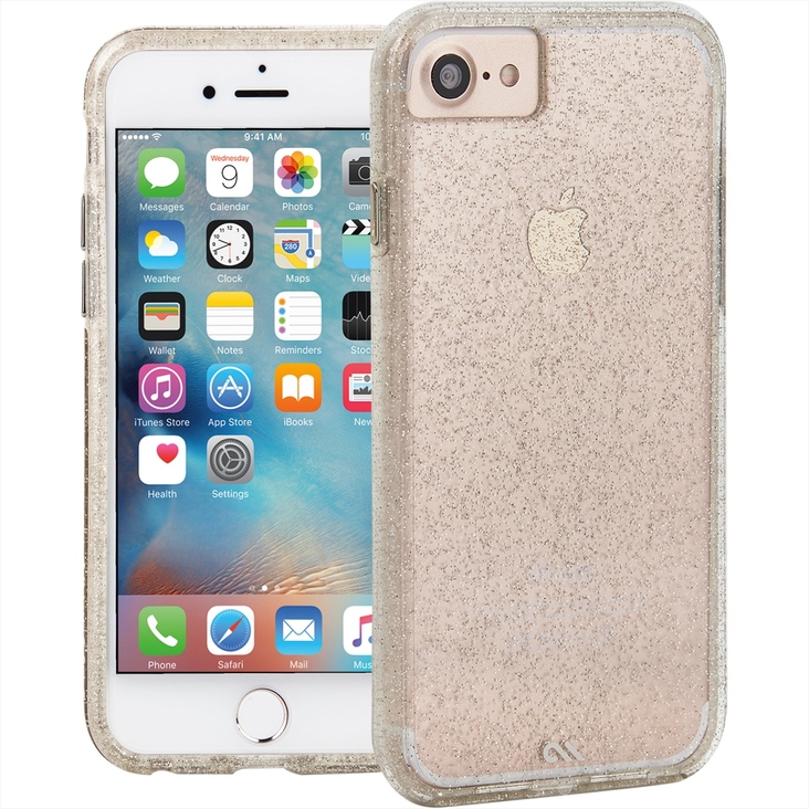 Case-Mate Naked Tough Sheer Glam Hard Back Case Cover for Apple iPhone 8/7/SE - Champagne