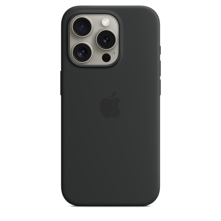 iPhone 15 Pro Silicone Case with MagSafe — Black