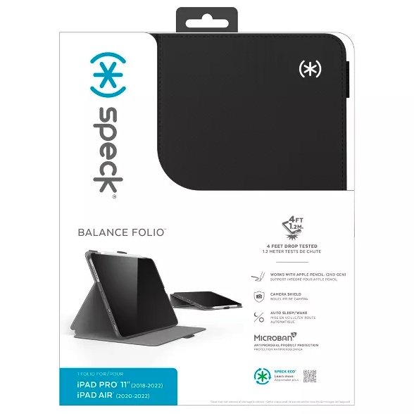 Speck Balance Folio Case For iPad Pro 11" (2018-2022) & iPad Air 10.9" - Black