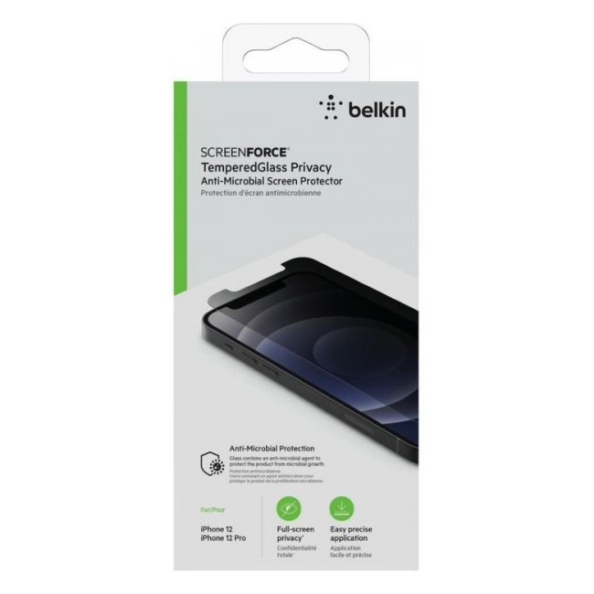 Belkin ScreenForce Tempered Glass Privacy Screen Protection for iPhone 12/12 Pro