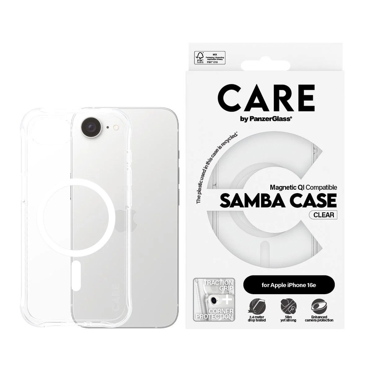 CARE by PanzerGlass Samba Case for iPhone 16e-Clear