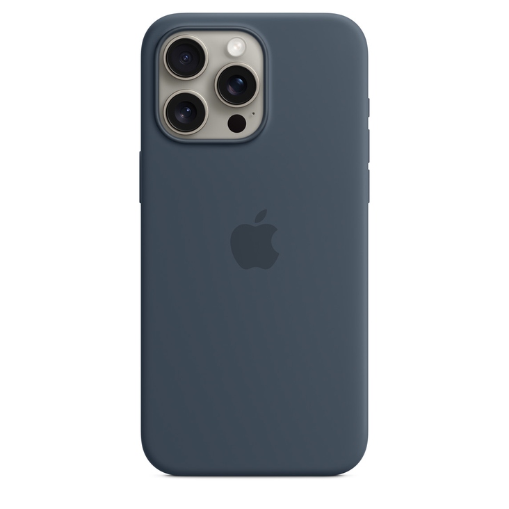 Brand New Apple iPhone 15 Pro Max Silicone Case MagSafe — Storm Blue