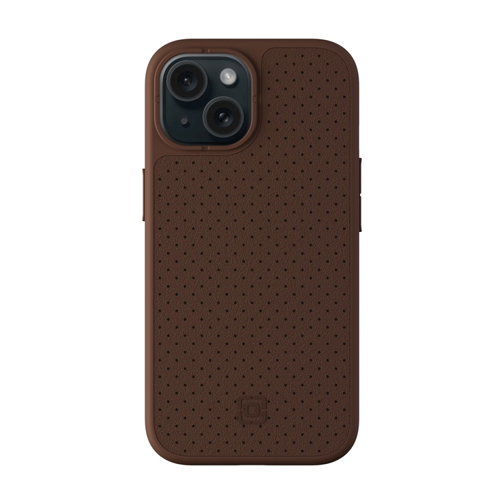 Incipio Cru. Protective Case with MagSafe for iPhone 15 Plus/14 Plus - Brown Faux Leather